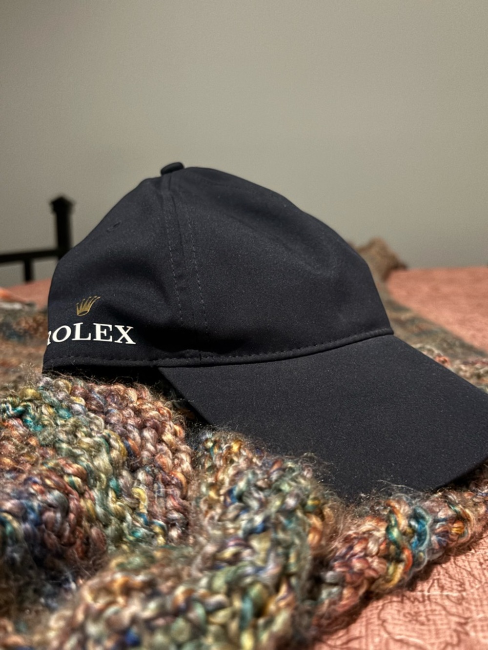 Rolex Dark Navy Cap with Gold Crown Accent